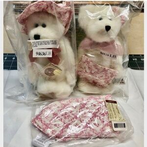 3 pc Lot~VTG '04 LONGAGERGER Horizons of Hope BOYD'S Bears & Basket Liner~SEALED